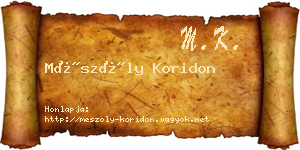 Mészöly Koridon névjegykártya